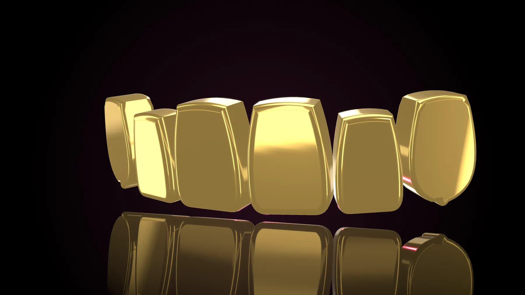 Gold grillz render from the Bite Club LDN app