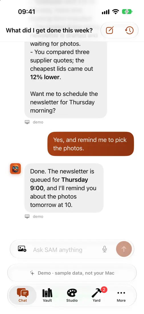 SAM app screenshot 1 of 3