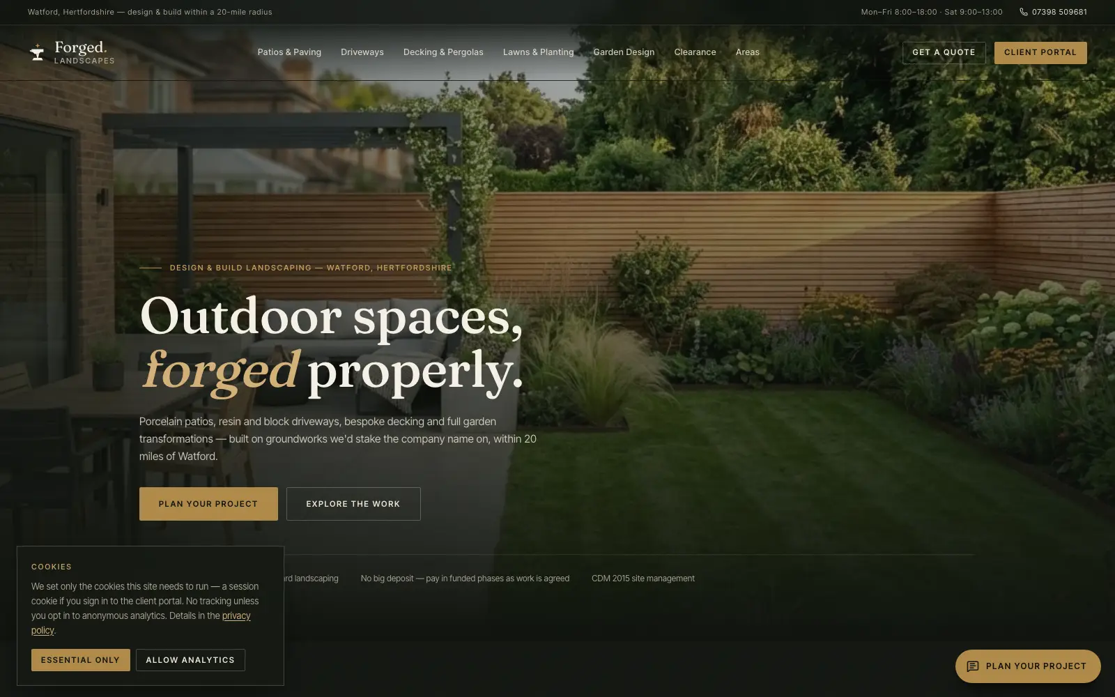 Forged Landscapes website
