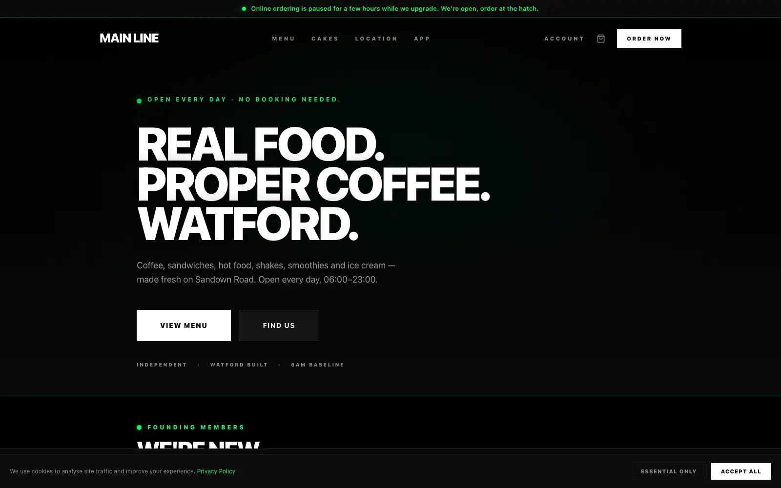 Main Line café website