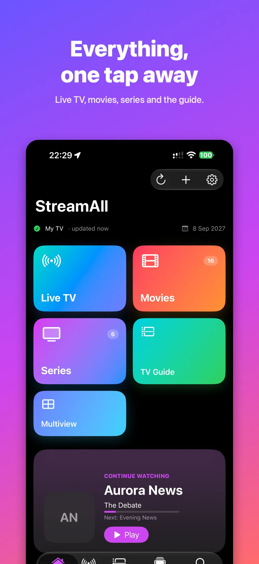 StreamAll on iPhone
